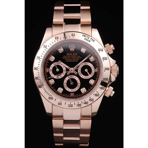 rolex daytona rose gold plated stainless steel black dial|126500ln.